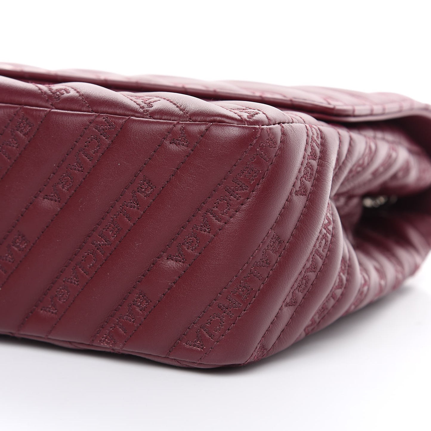 Calfskin Logo Matelasse Large BB Flap Chain Shoulder Bag Burgundy