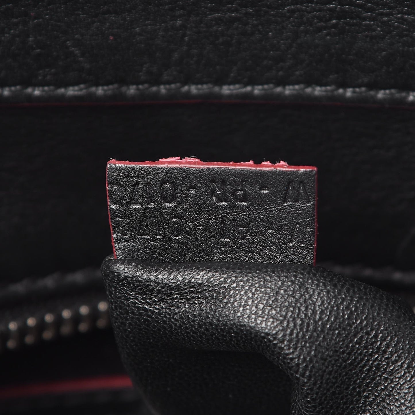 Smooth Calfskin Mini Luggage Black Pink Trim