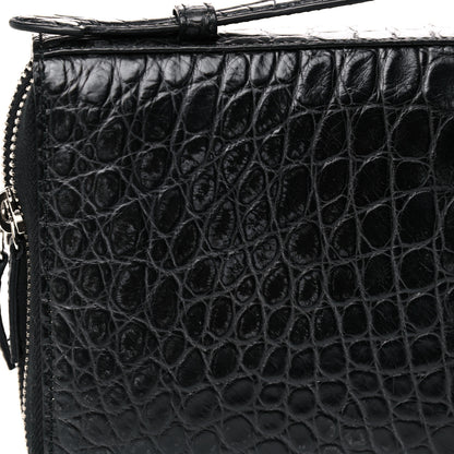 Gucci Crocodile Travel Document Case Black 12 of 14