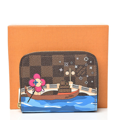 Louis Vuitton Damier Ebene 2019 Christmas Animation Zippy Coin Purse Blue 7 of 7