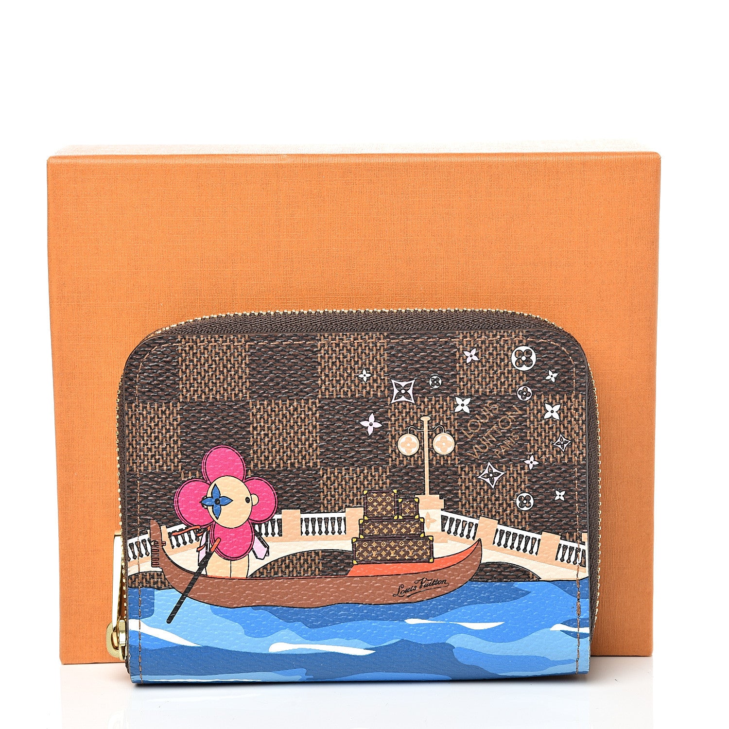 Louis Vuitton Damier Ebene 2019 Christmas Animation Zippy Coin Purse Blue 7 of 7