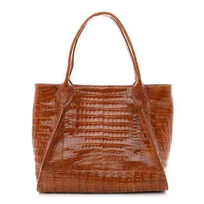 Nancy Gonzalez Crocodile Top Handle Shoulder Bag Brown 1 of 10
