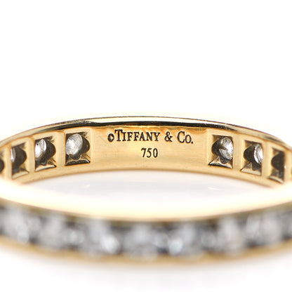Tiffany 18K Yellow Gold Diamond 3mm Channel Set Band Ring 50 5.25 4 of 5