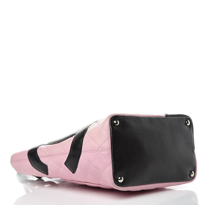 Chanel Calfskin Quilted Medium Cambon Tote Pink Black 4 of 13