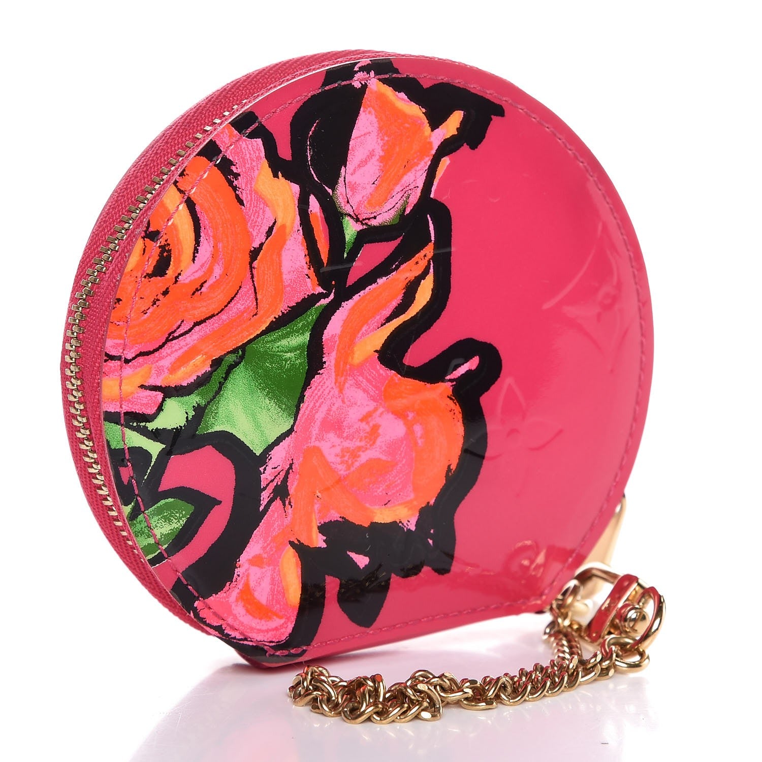 Louis Vuitton Vernis Roses Chapeau Coin Purse Rose Pop 3 of 7