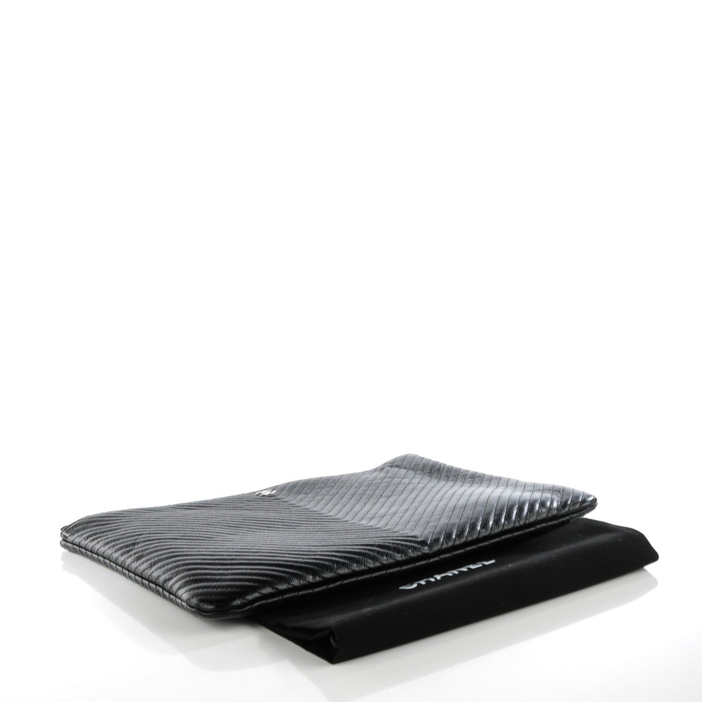 Caviar Chevron Large Cosmetic Case Black