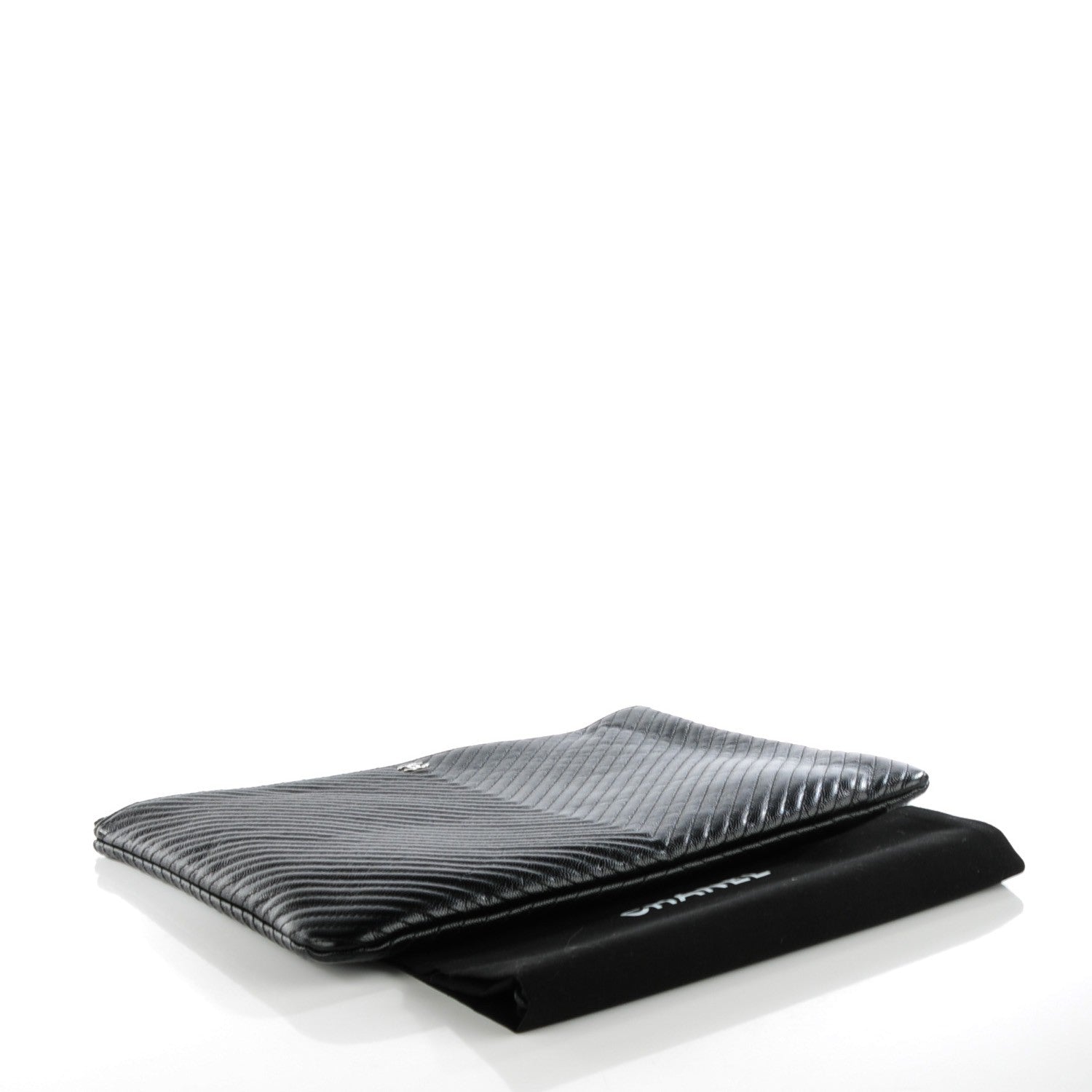 Chanel Caviar Chevron Large Cosmetic Case Black 4 of 7