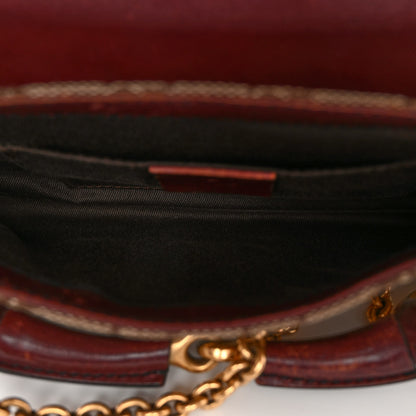 Gucci Monogram Studded Small Horsebit Clutch Bordeaux 5 of 15