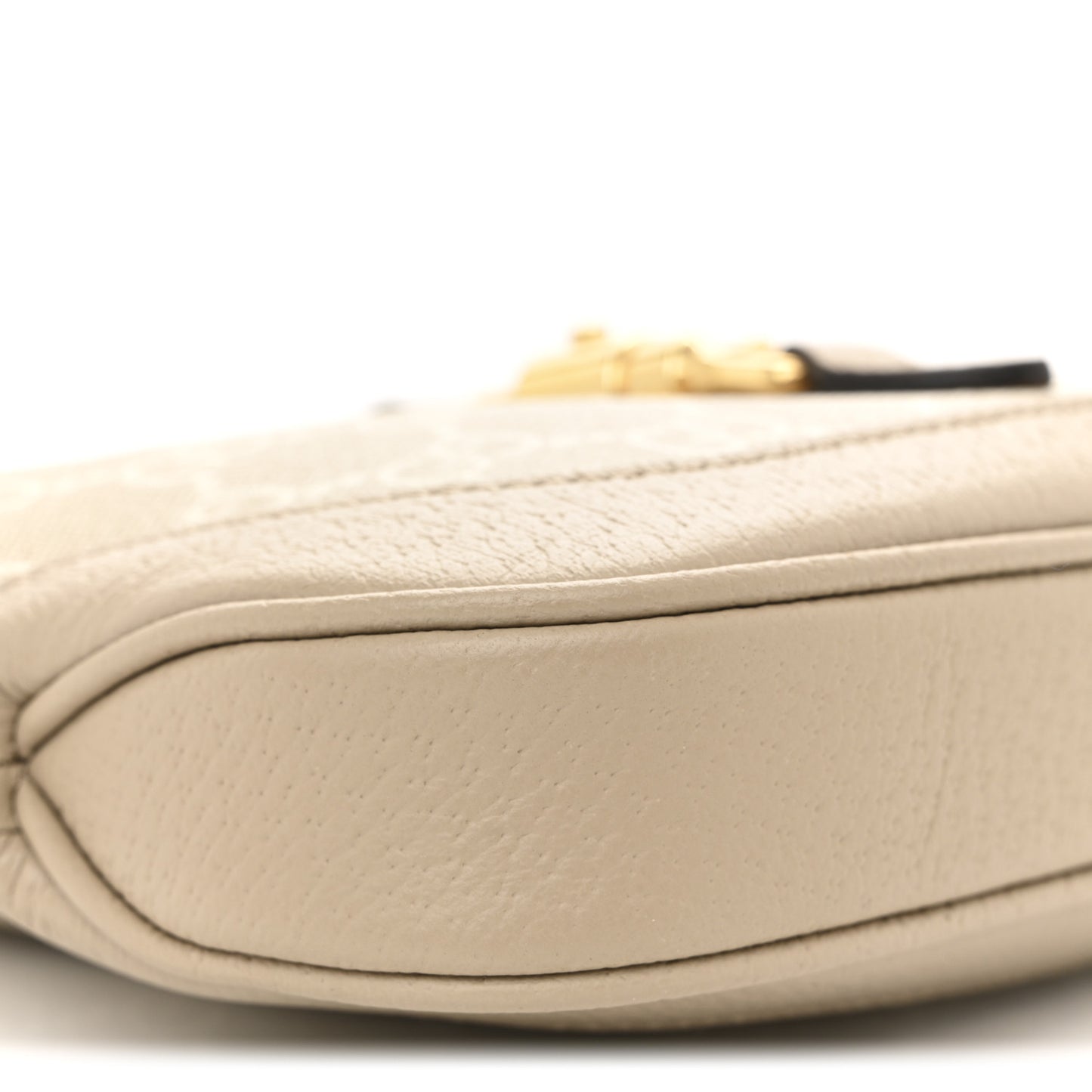 GG Supreme Monogram Textured Dollar Calfskin Mini Jackie 1961 Hobo Beige Mystic White Oatmeal