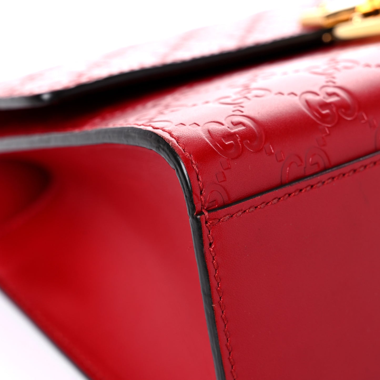 Guccissima Medium Padlock Shoulder Bag Hibiscus Red