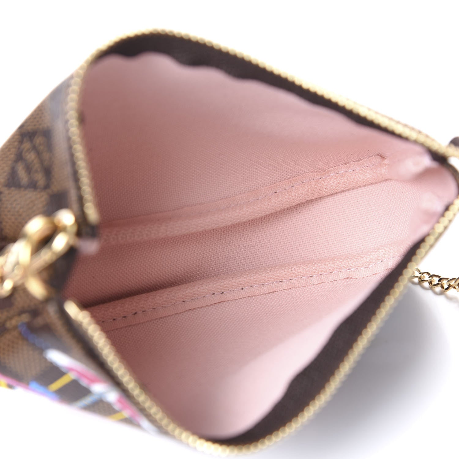 Louis Vuitton Damier Ebene 2020 Christmas Animation Big Wheel Mini Pochette Accessories Rose Ballerine 4 of 6