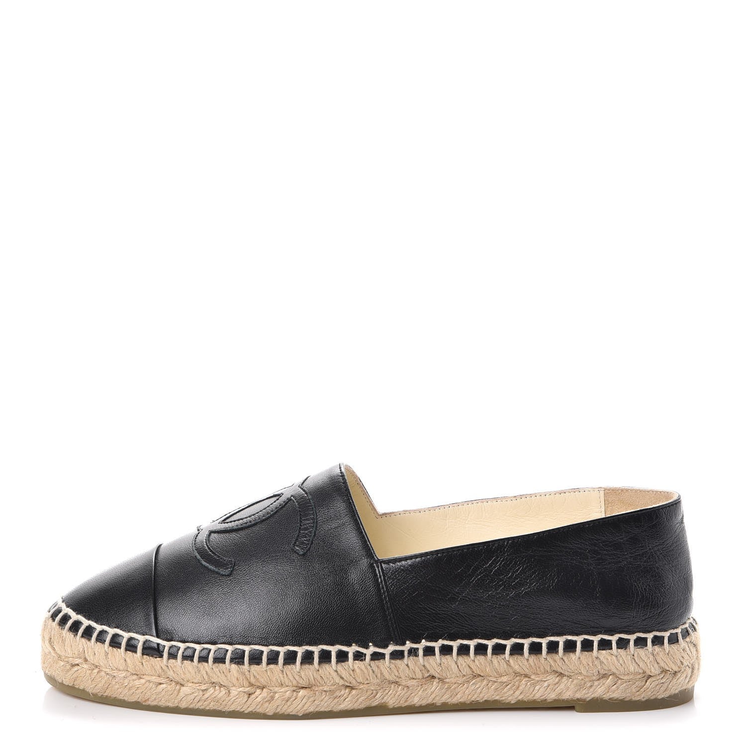 Chanel Lambskin CC Espadrilles 37 Black 1 of 10