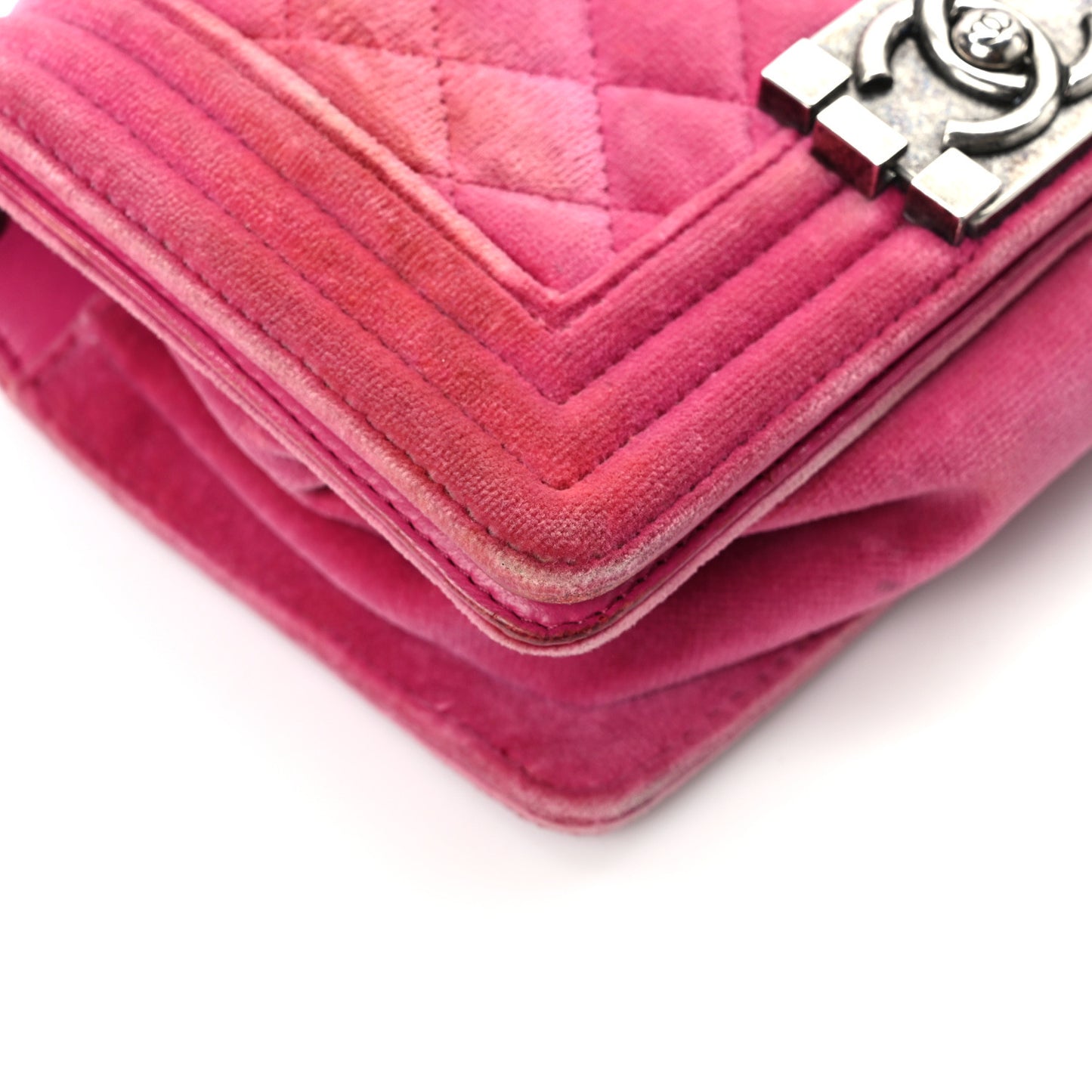 Velvet Quilted Small Boy Flap Pink