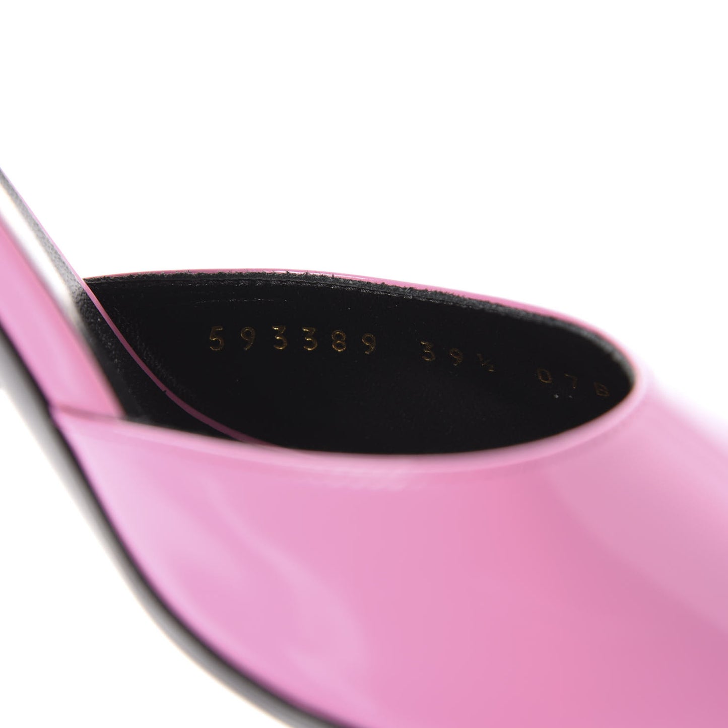 Polished Calfskin Scarlet Mid Heel Slide Sandals 39.5 Pink Plexi
