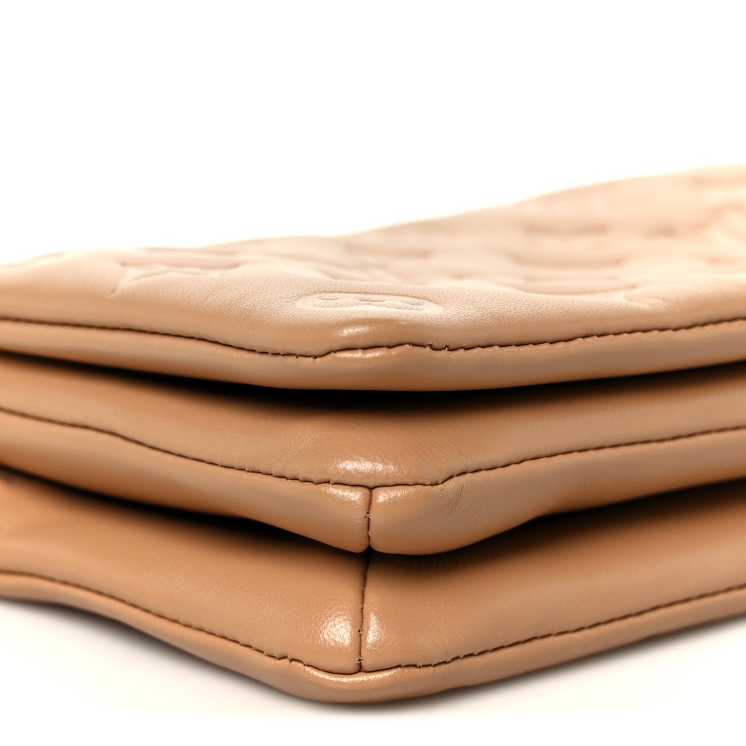 Louis Vuitton Lambskin Embossed Monogram Pochette Coussin Camel 9 of 11