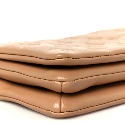Louis Vuitton Lambskin Embossed Monogram Pochette Coussin Camel 9 of 11