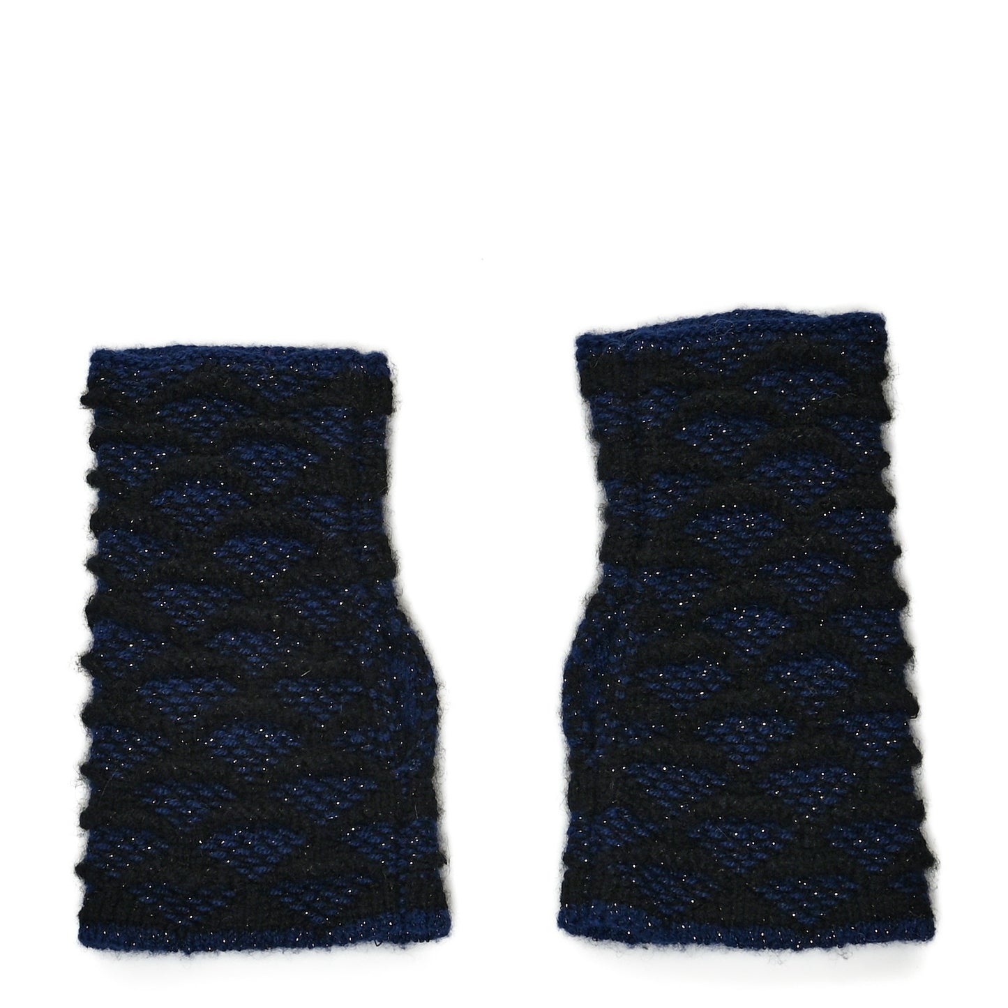 Cashmere Viscose CC Fingerless Gloves Black Navy