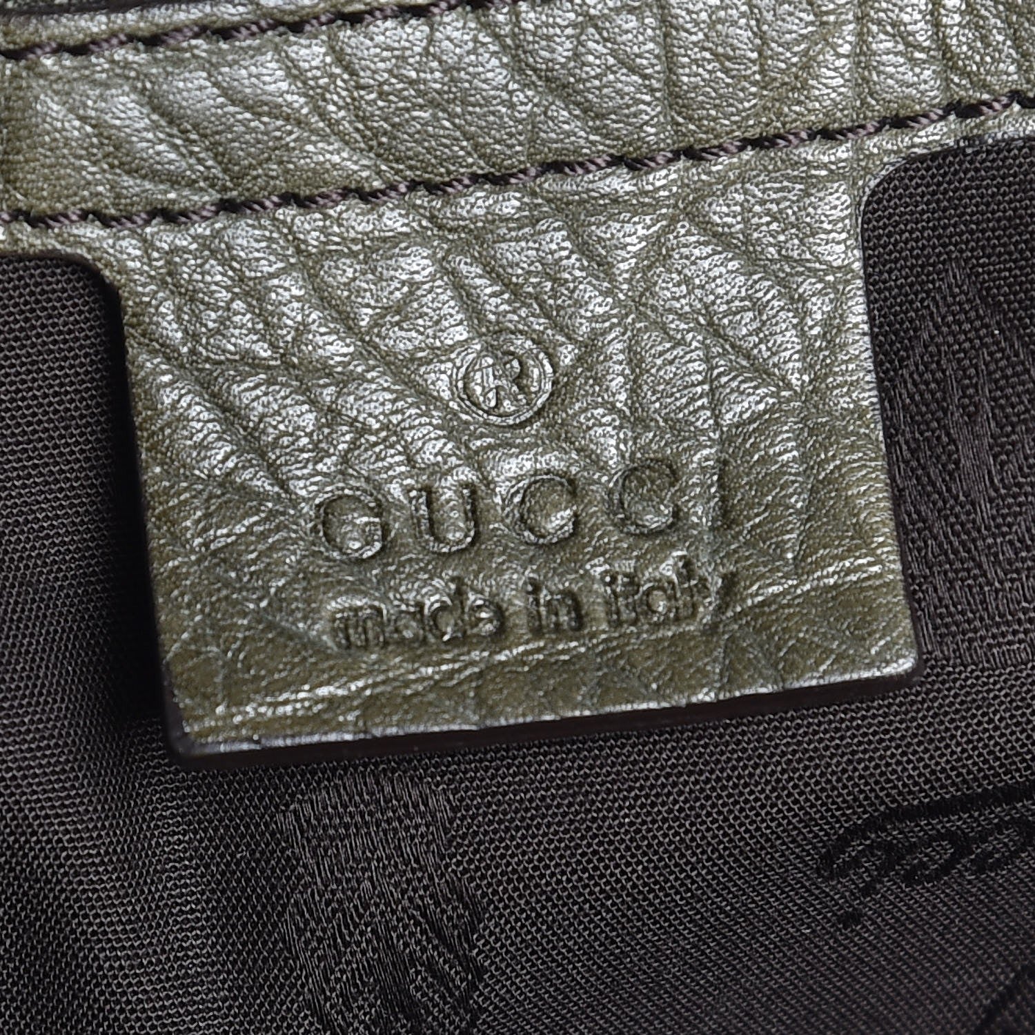 Gucci Monogram Medium Bamboo Bar Tote Olive 6 of 7