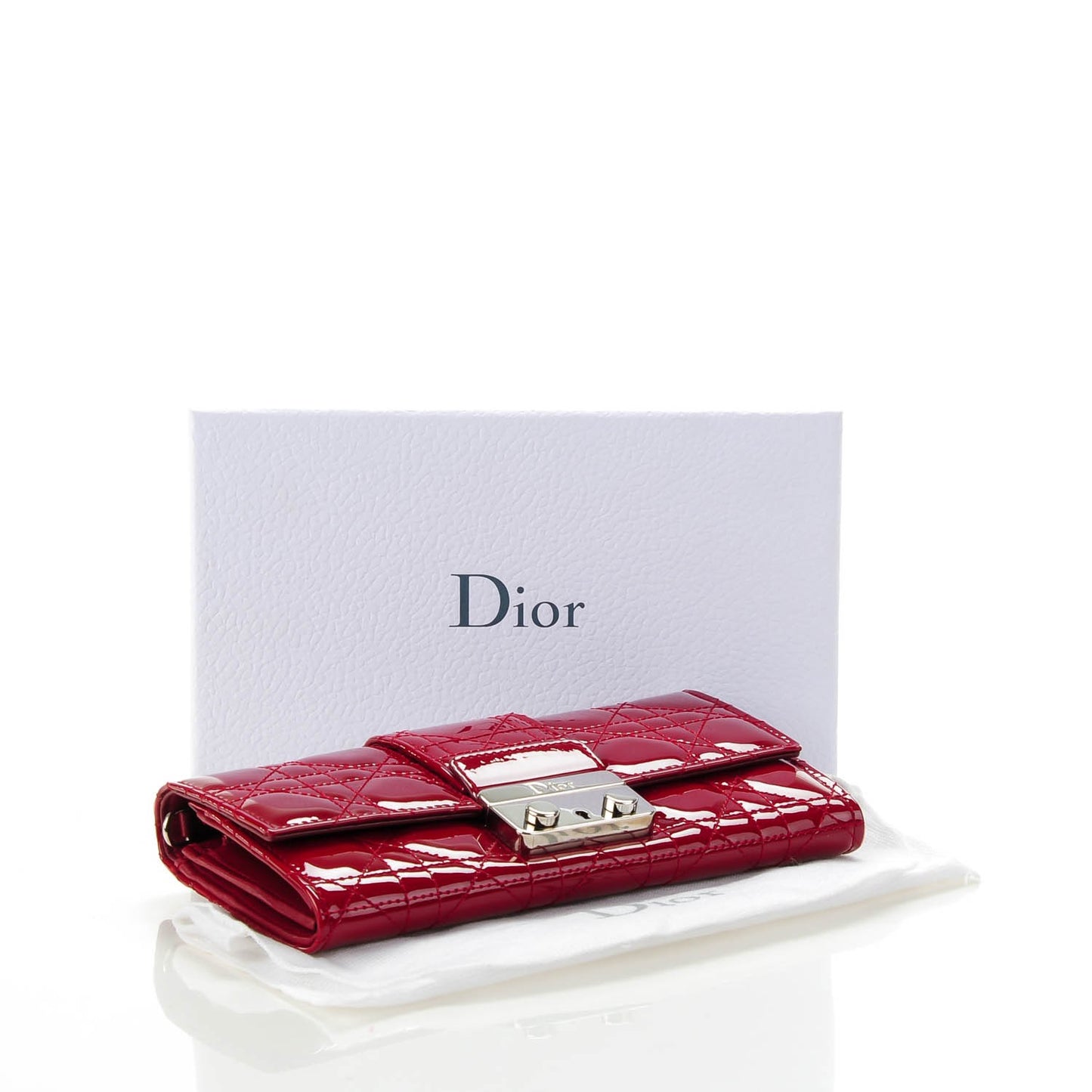 Patent Cannage Chain Wallet Red