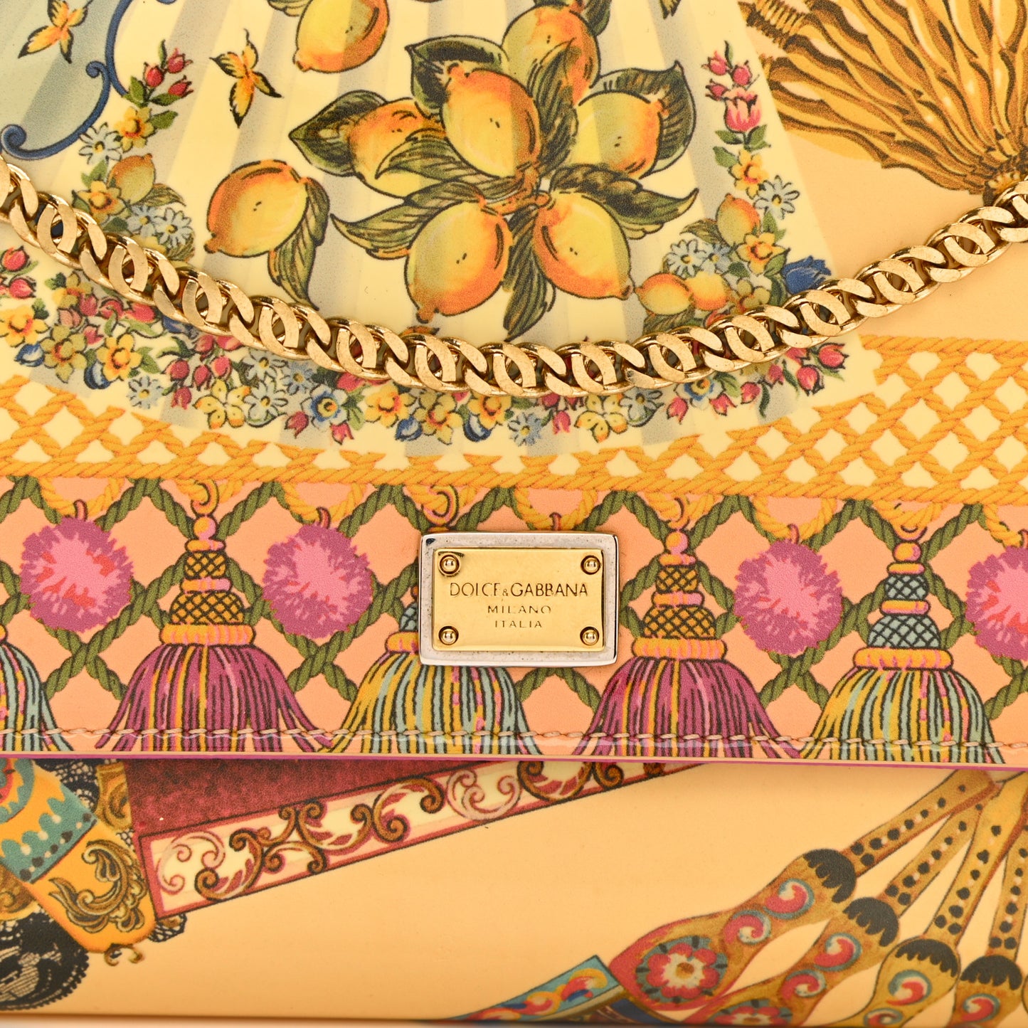 Dauphine Fan Foulard Print Wallet On Chain Multicolor