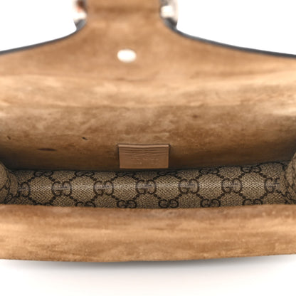 Gucci GG Supreme Monogram Suede Crystal Small Dionysus Shoulder Bag Beige Ebony Taupe 5 of 12