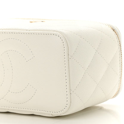 Chanel Caviar Quilted Small Vanity Case With Chain White 6 of 12