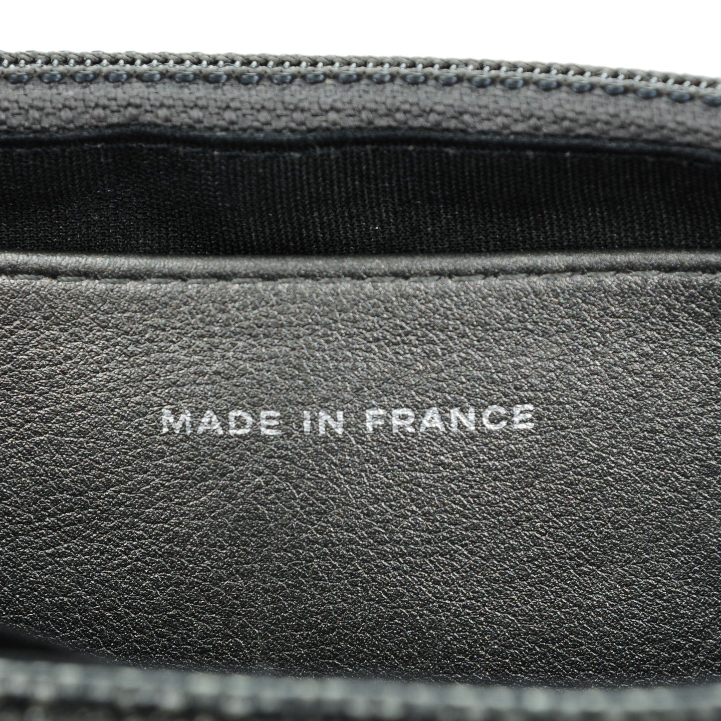 Metallic Caviar Half Moon Wallet On Chain WOC Dark Silver