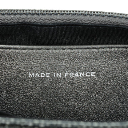 Chanel Metallic Caviar Half Moon Wallet On Chain WOC Dark Silver 7 of 8