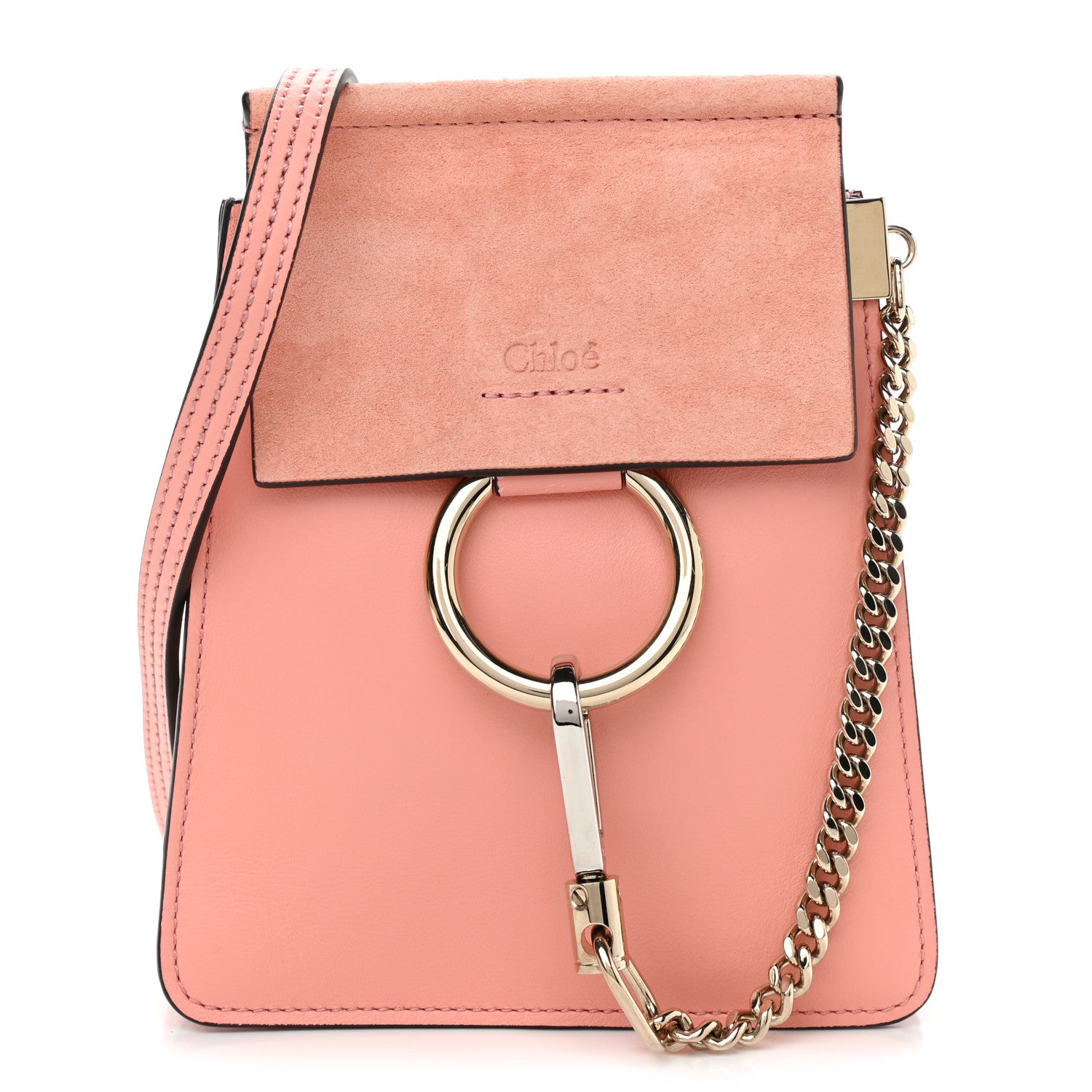 Chloe Suede Calfskin Mini Faye Bracelet Bag Ideal Blush 1 of 11