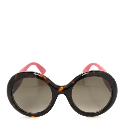 Gucci Acetate Round GG0101S Glitter Sunglasses Havana Pink 2 of 8