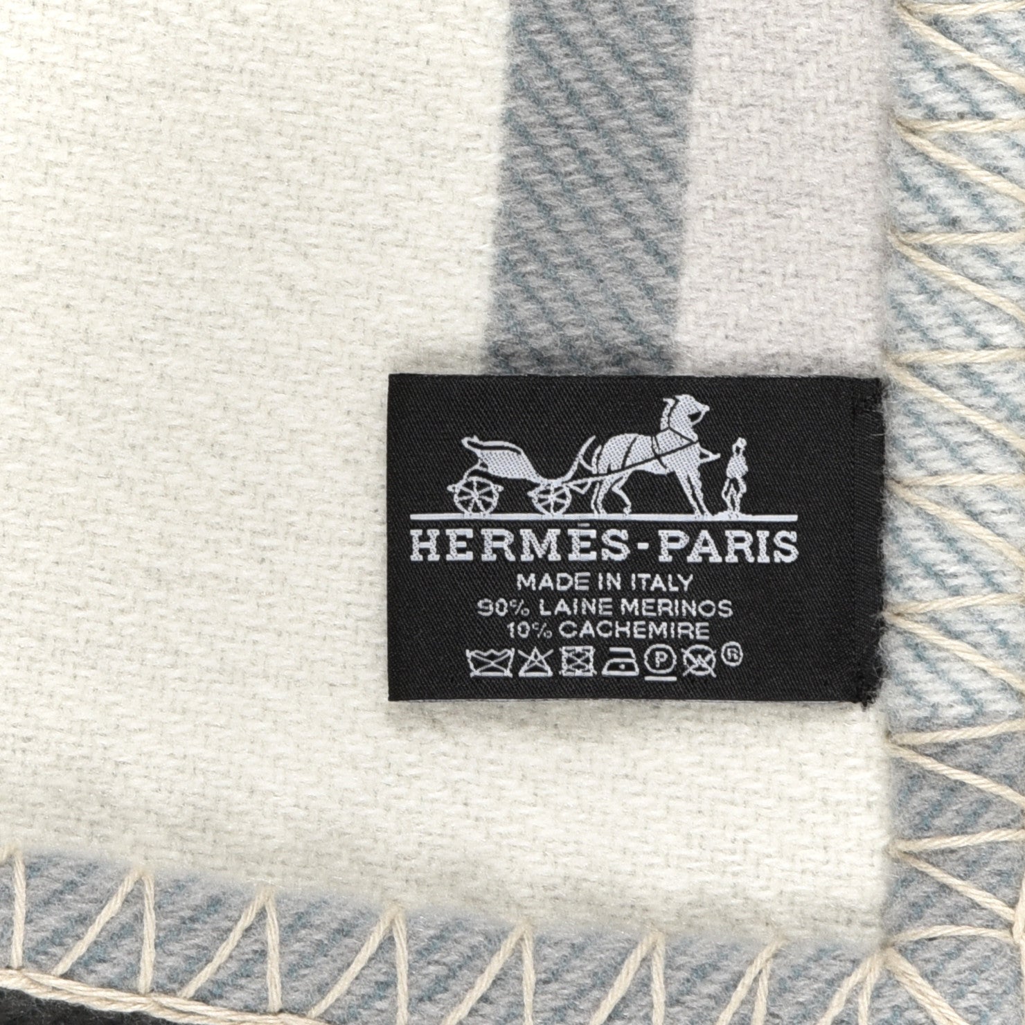 Hermes Wool Cashmere Ithaque Blanket Gris Perle 3 of 3