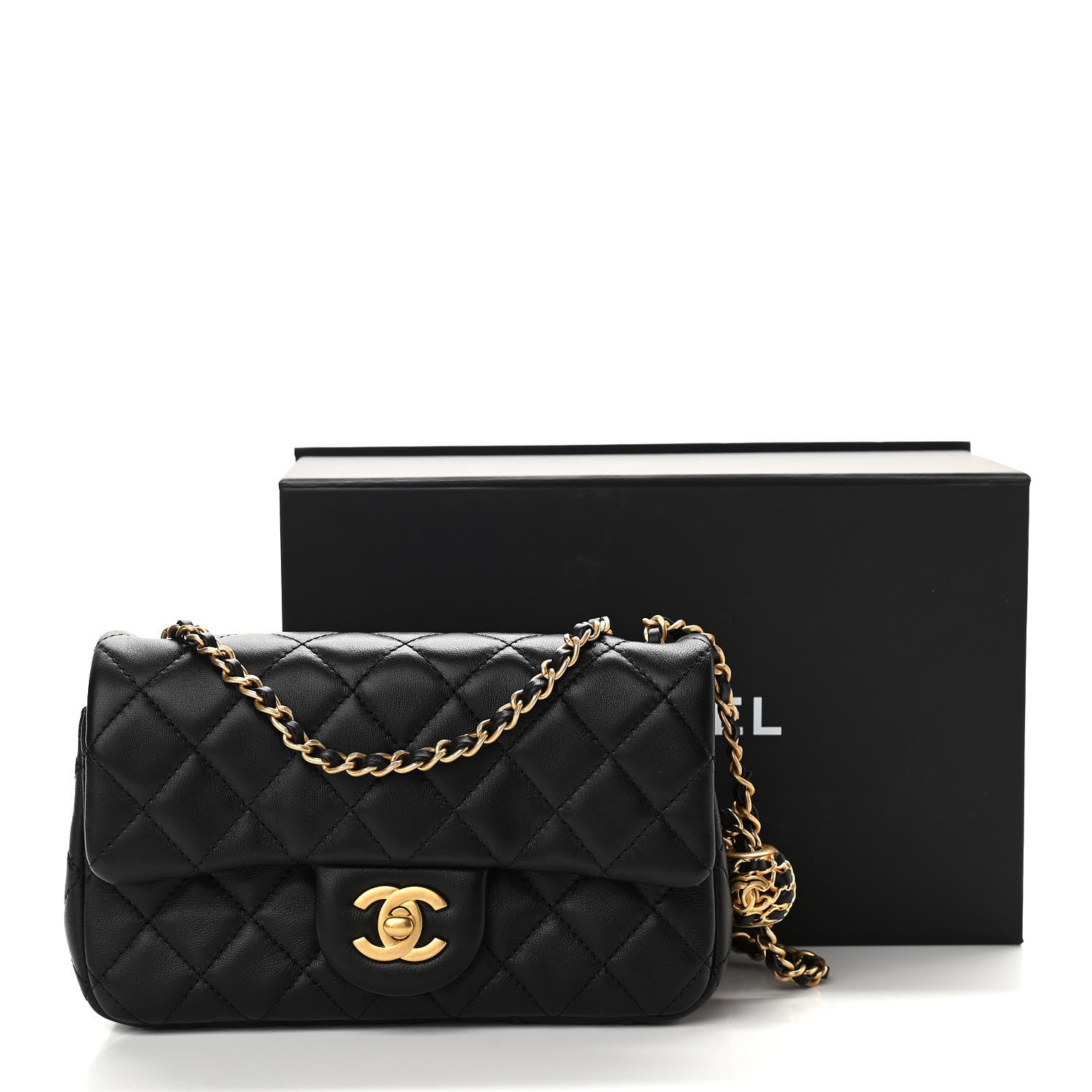 Chanel Lambskin Quilted Mini Rectangular Pearl Crush Flap Black 10 of 10