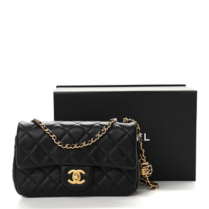 Chanel Lambskin Quilted Mini Rectangular Pearl Crush Flap Black 10 of 10