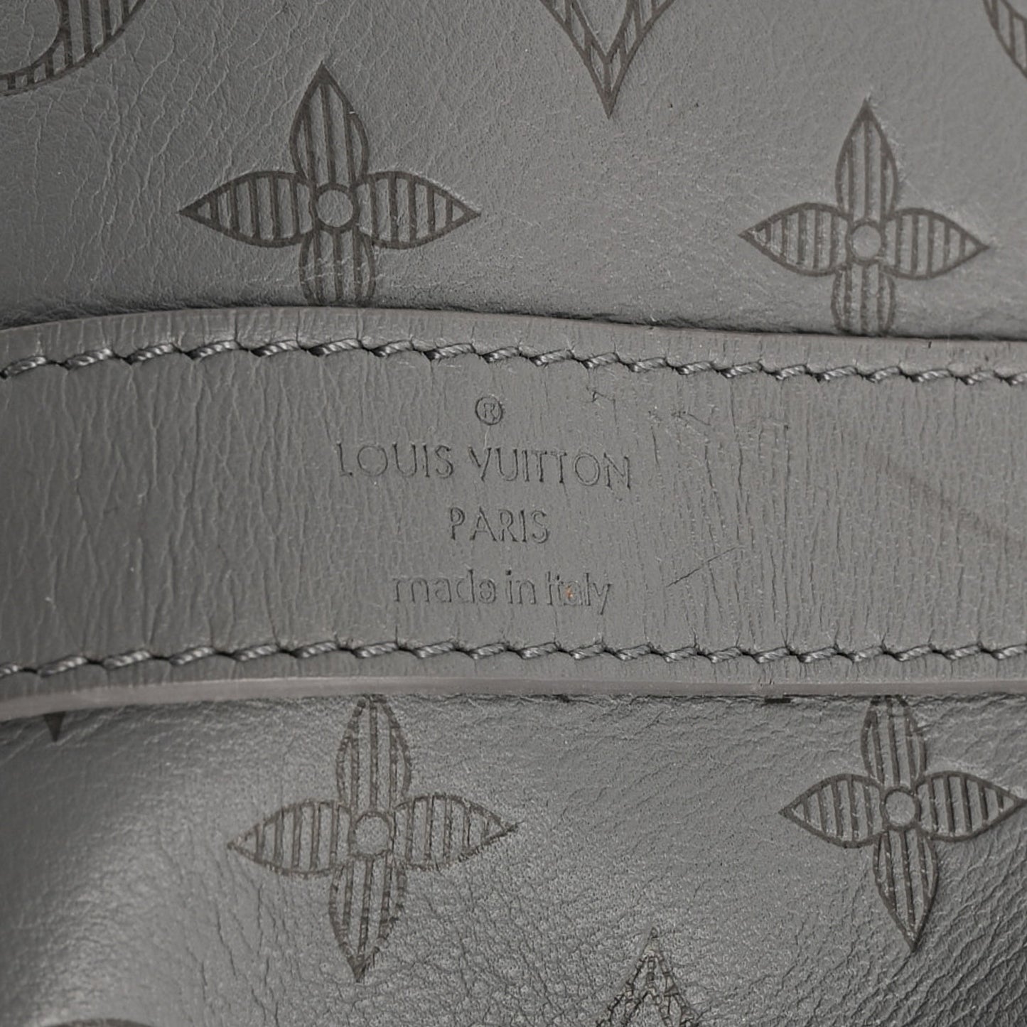 Calfskin Monogram Shadow Keepall Bandouliere 50 Anthracite Gray