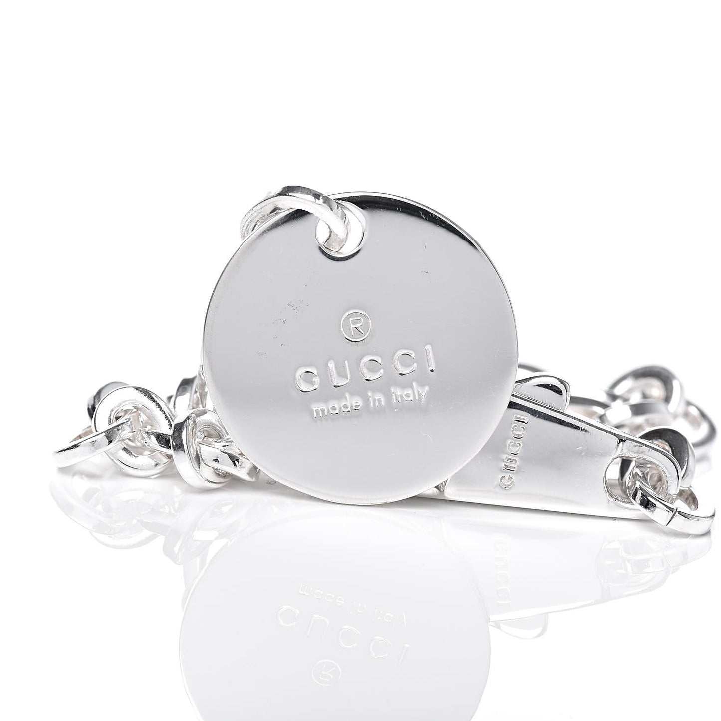 Sterling Silver Link Round Charm Bracelet