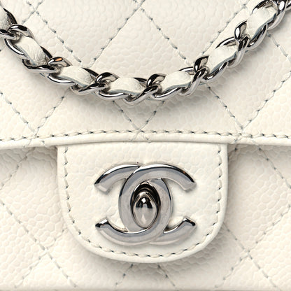 Chanel Caviar Quilted Extra Mini Flap White 8 of 10