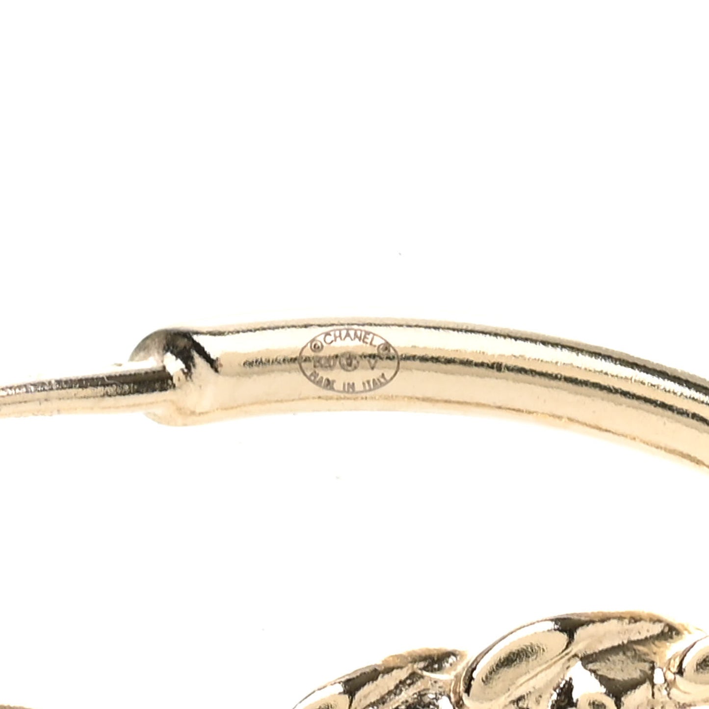 Crystal High Society CC Hoop Earrings Gold