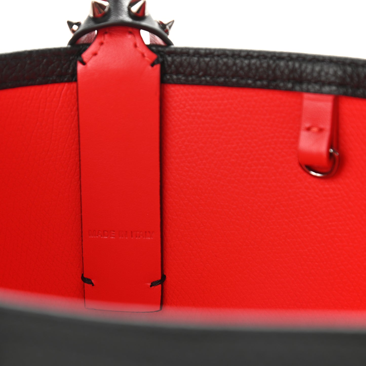Calfskin Spikes Mini East West Cabata Tote Black
