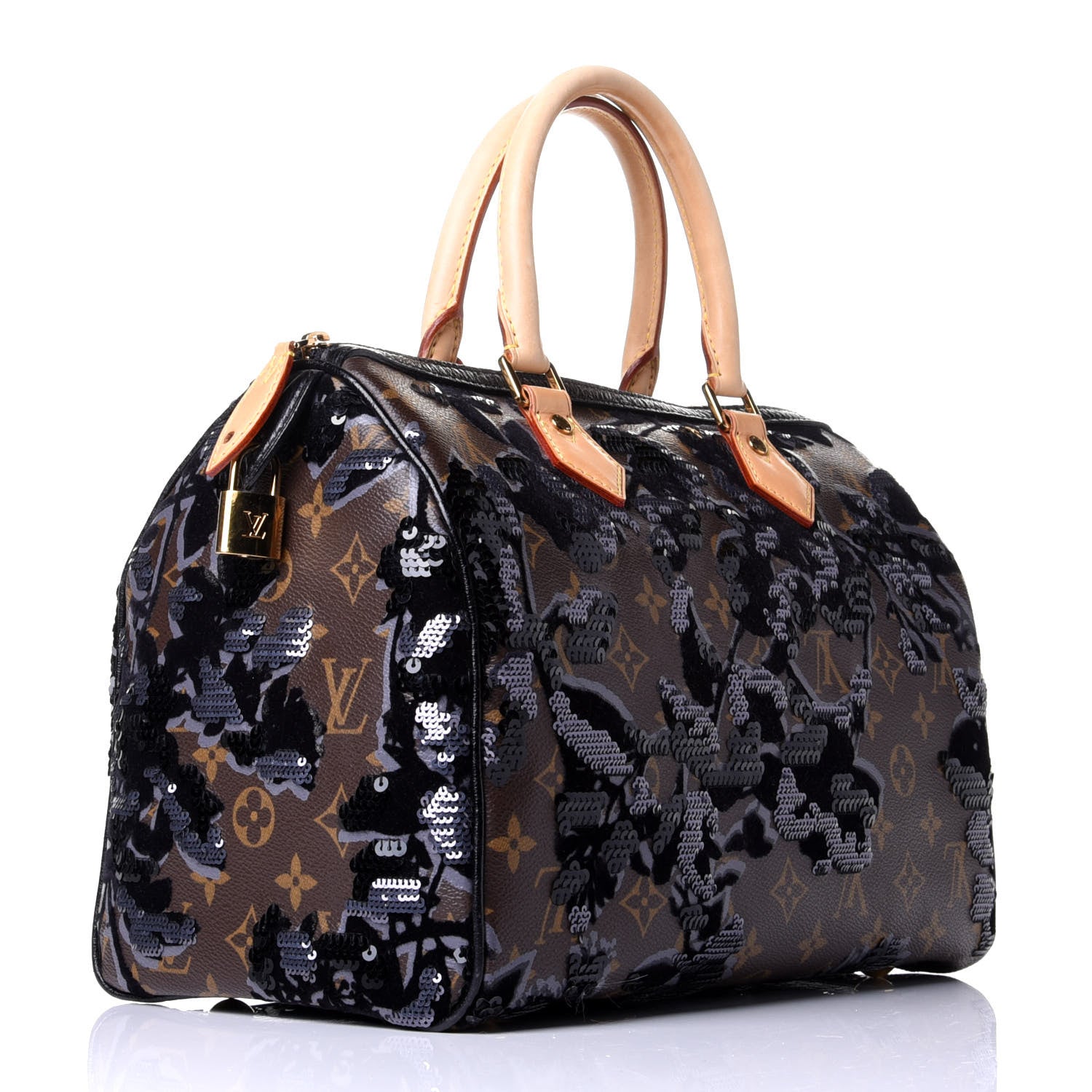 Louis Vuitton Monogram Fleur De Jais Sequins Speedy 30 3 of 10
