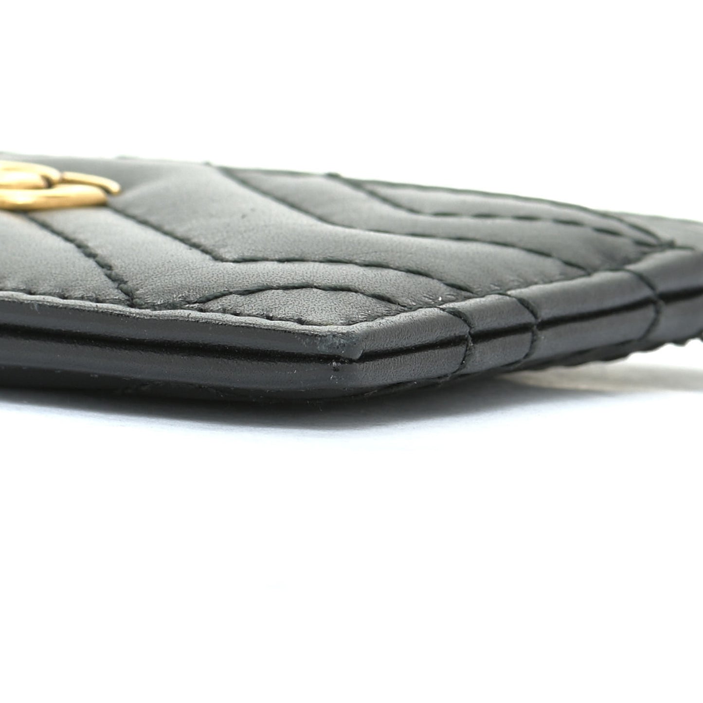 Calfskin Matelasse GG Marmont Card Holder Black
