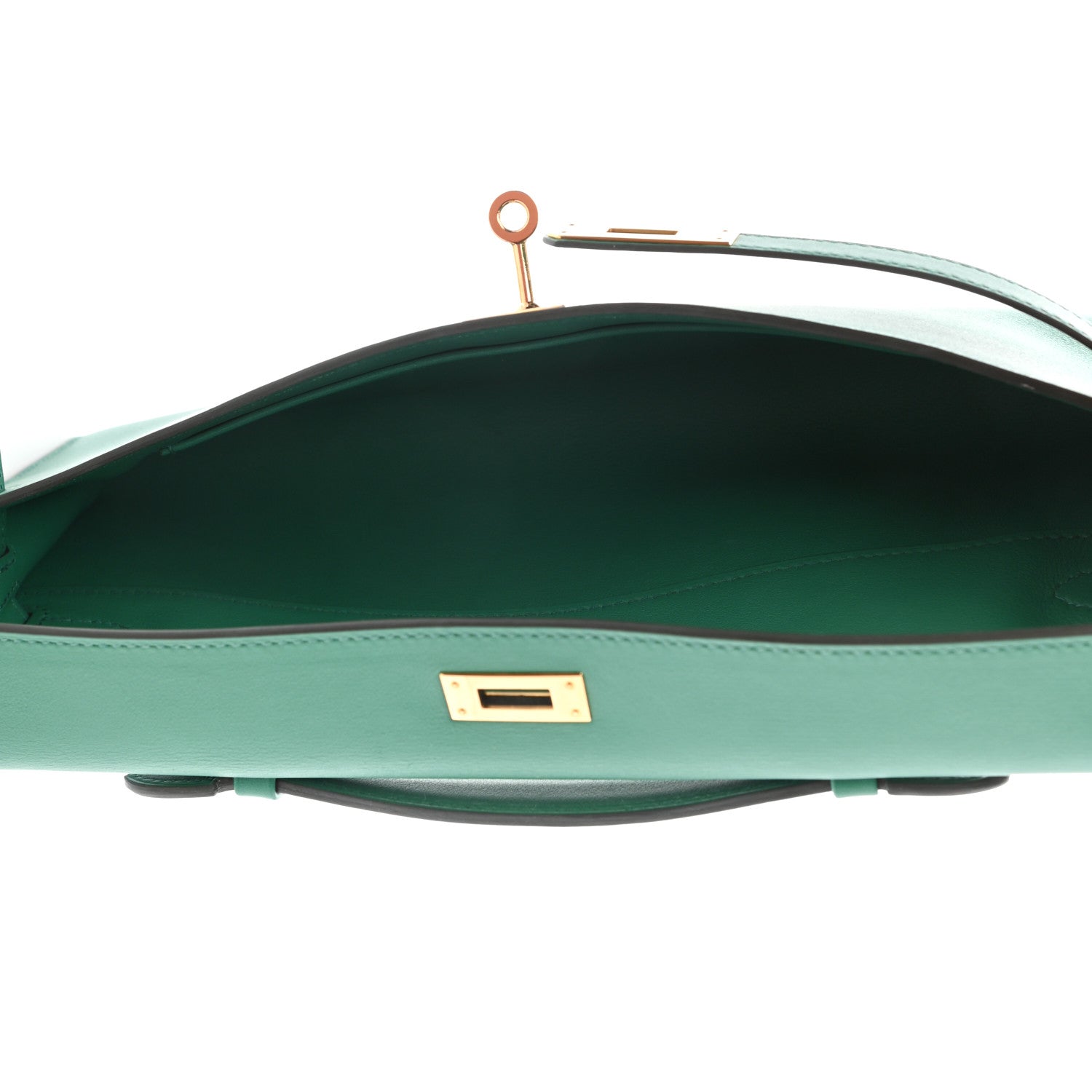 Hermes Swift Kelly Cut Clutch Pochette Vert Vertigo 5 of 8