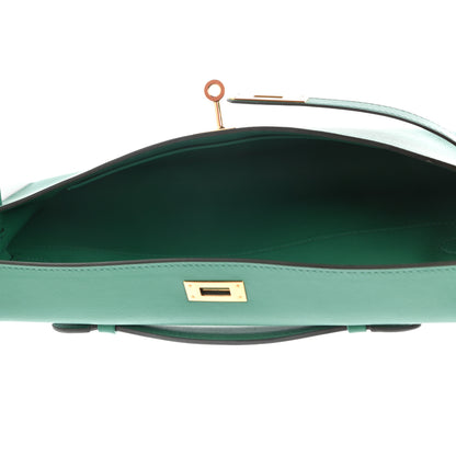 Hermes Swift Kelly Cut Clutch Pochette Vert Vertigo 5 of 8