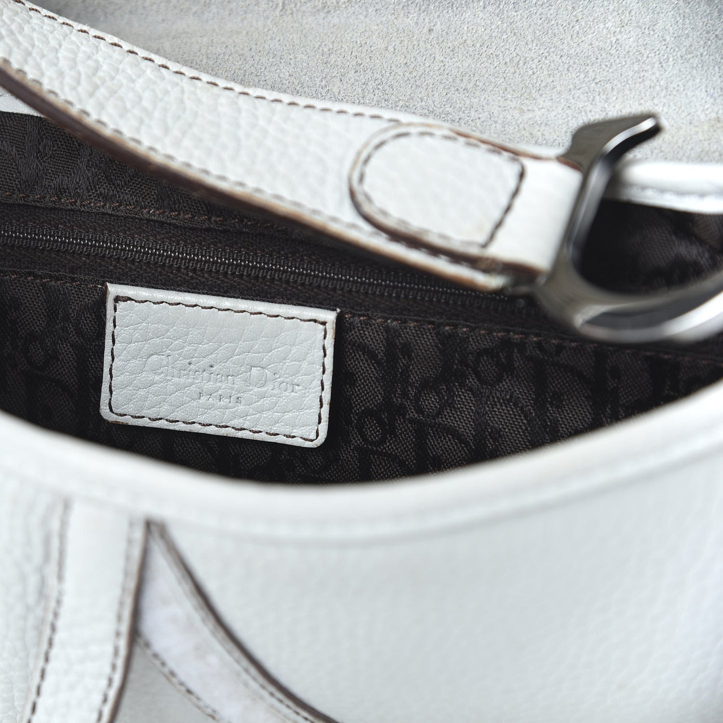 Calfskin Double Saddle Bag White