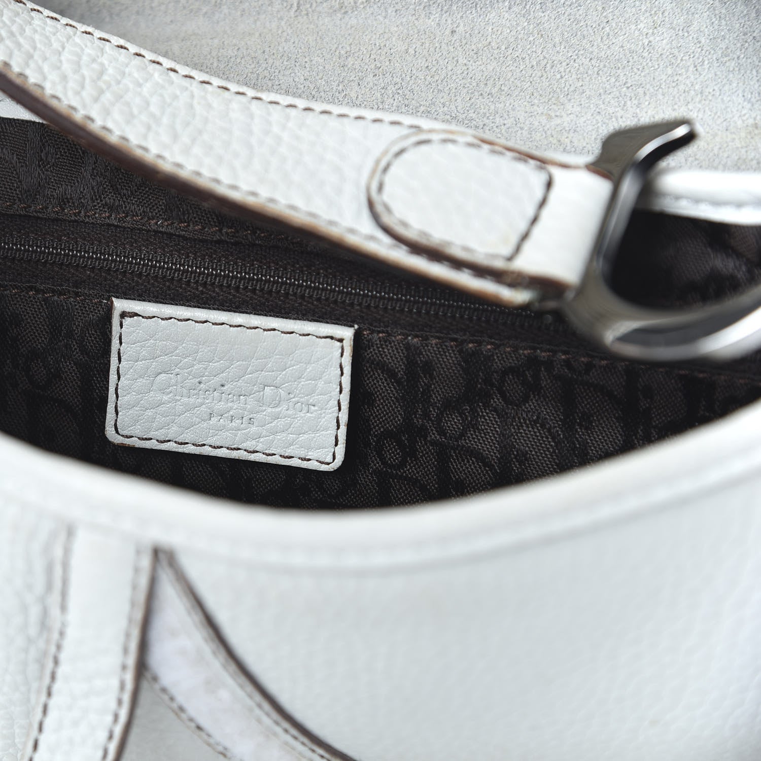 Christian Dior Calfskin Double Saddle Bag White 8 of 10