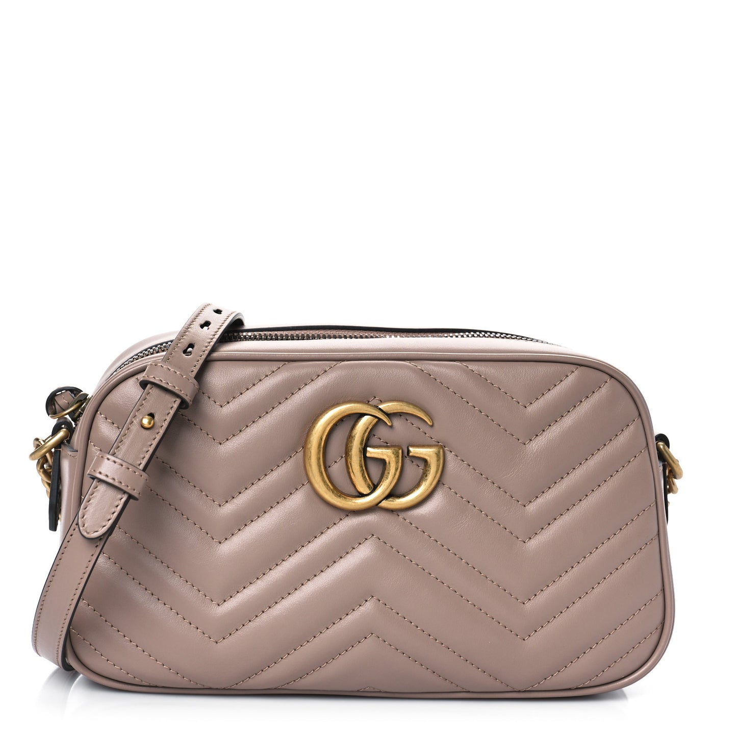 Calfskin Matelasse Small GG Marmont Chain Shoulder Bag Porcelain Rose