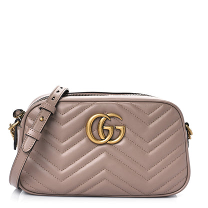 Gucci Calfskin Matelasse Small GG Marmont Chain Shoulder Bag Porcelain Rose 1 of 9