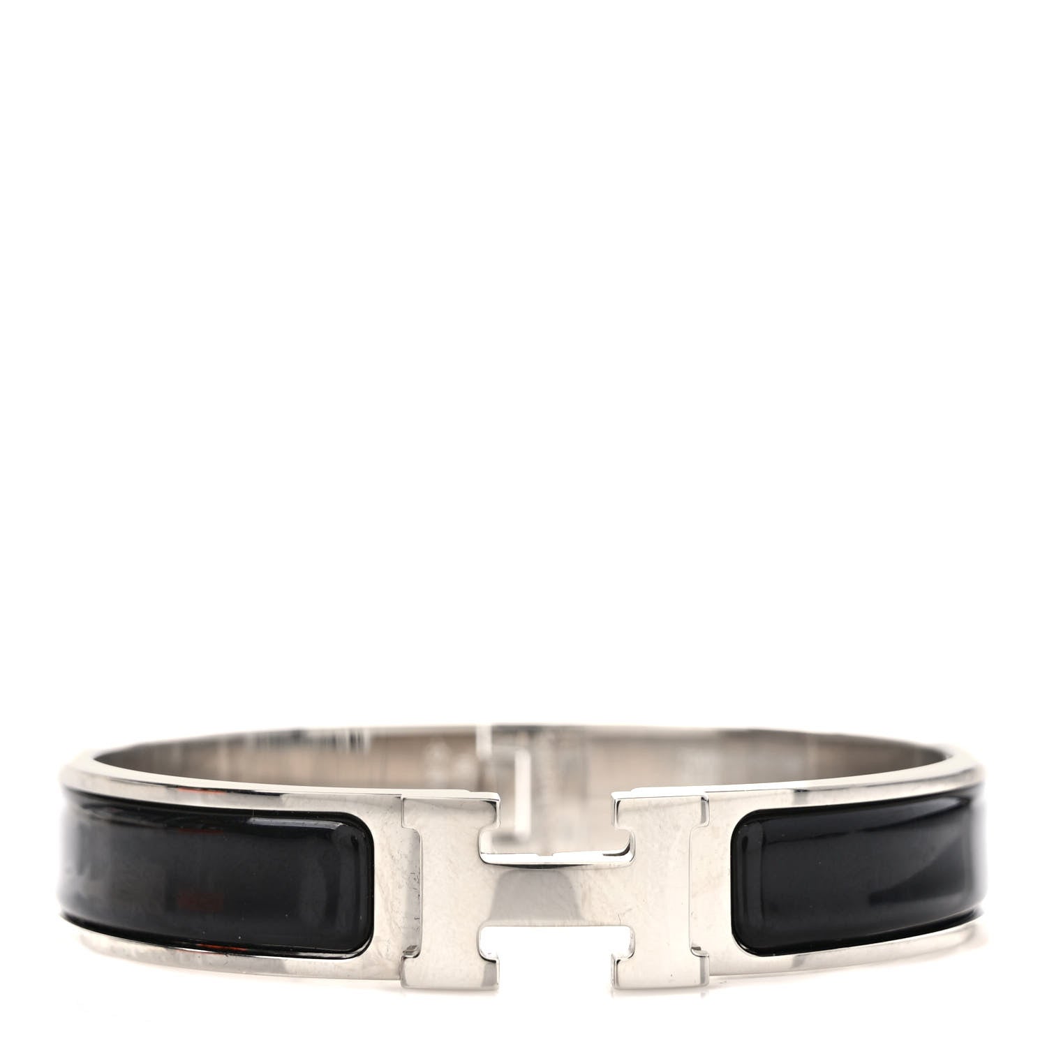 Hermes Enamel Narrow Clic Clac H Bracelet GM Black 1 of 7