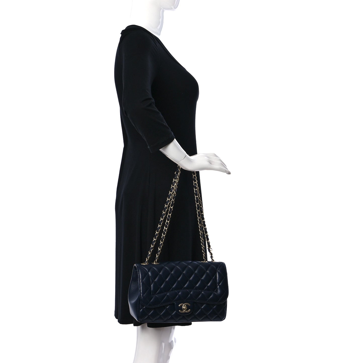 Lambskin Quilted Medium Mademoiselle Chic Flap Navy
