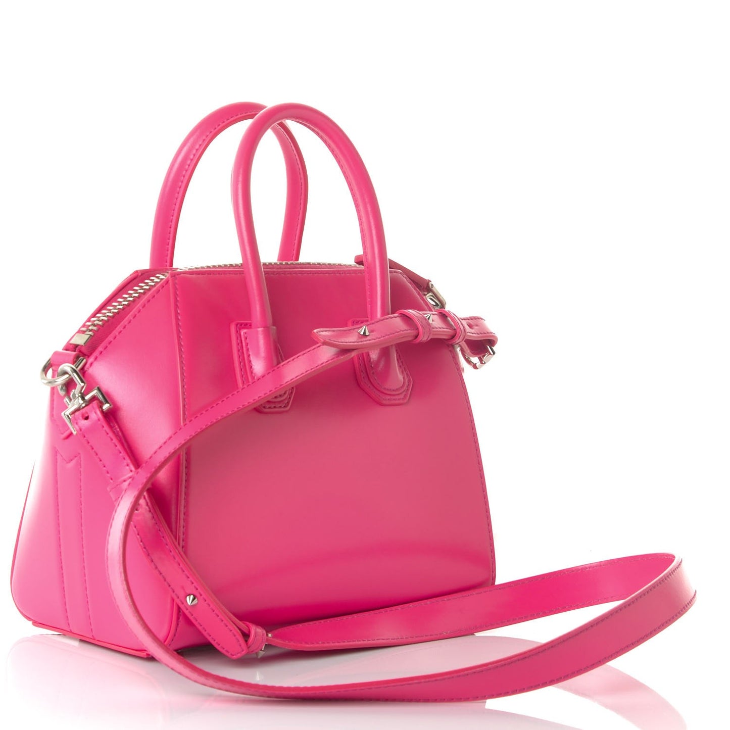 Shiny Lord Calfskin Mini Antigona Shocking Pink