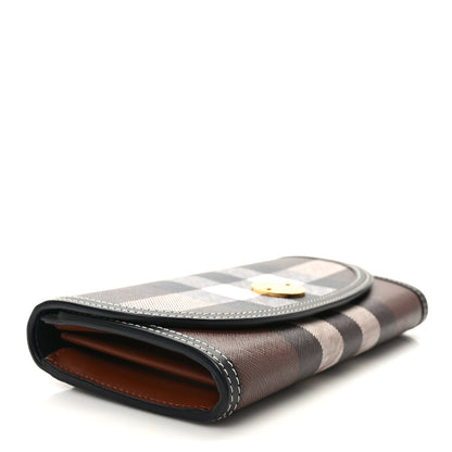 Burberry E-Canvas Check Continental Wallet Dark Birch Brown 4 of 6